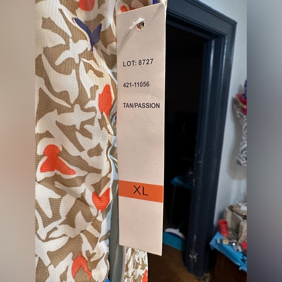 SNAP Women’s Floral Bird Lined Sleeveless Ruffle-Neckline Dress Size XL - Picture 9 of 11